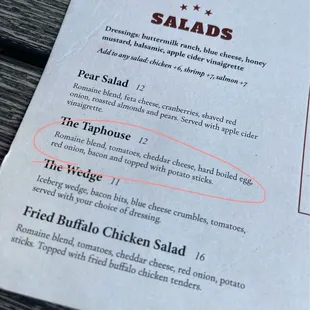 Menu change