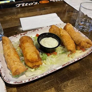 Buffalo chicken eggrolls