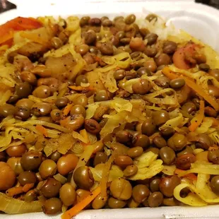 Pigeon peas &amp; rice ($16), vegan by default. Interesting but not amazing for the price. Bland.