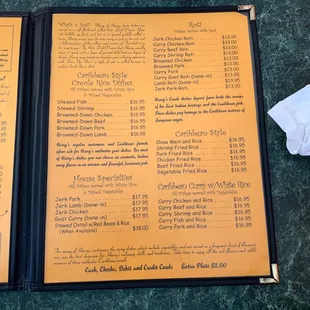 menu