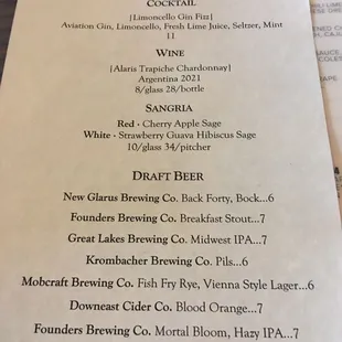 Drinks features