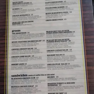 the menu