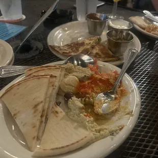 Hummus Trio &amp; Black Bean Quesadilla