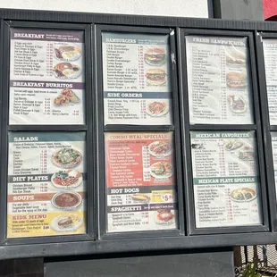 Drive thru Menu