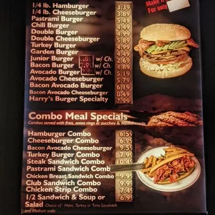 Drive-thru Menu