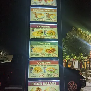 Drive-thru Menu