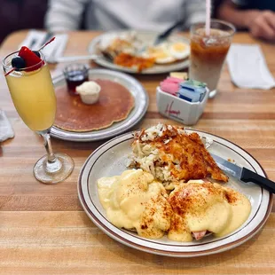 two plates of food on a table