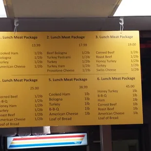 cold cut meat packages