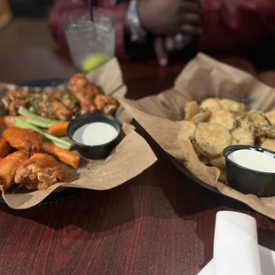 Korean bbq wings , buffalo wings  Fried Pickles Ultimate Wings