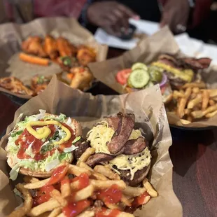 a table full of food