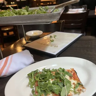 Pizza with arugula topping