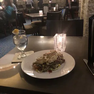 "Quinoa", which is really a cauliflower steak