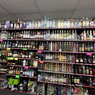 a large selection of liquor