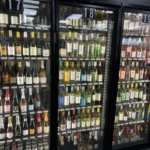 bottles of wine on display
