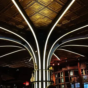 Cool light fixture in the main dining area.