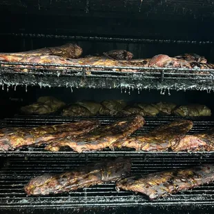 ribs cooking on the grill