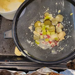 Dumped and stran potatoe salad, no potatoes just pickles??  Horrible