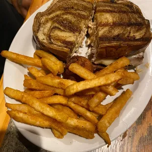 Fish Reuben - mahi w fries