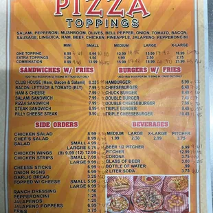 the menu