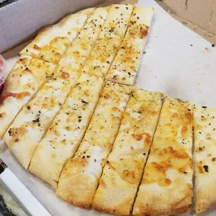 Bread sticks and marinara.