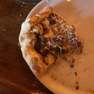 Smashed the whole pizza. It's so delicious and unique.