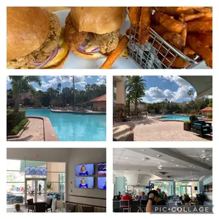 the pool and burgers