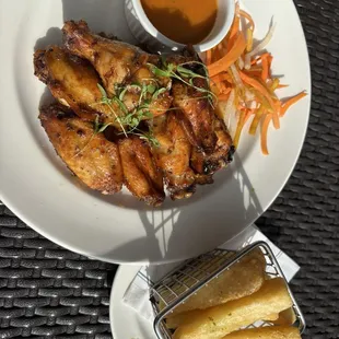 Wings  Yucca fries