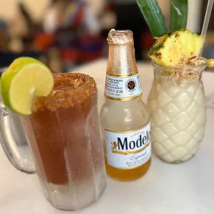 FROZEN PINA COLADA and Michelada