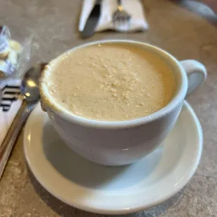 Cup of lobster bisque Taste great missing a touch of sherry