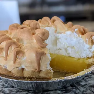 Freshly made lemon meringue pie!