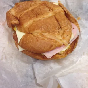 Ham egg and cheese croissant