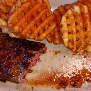 KC Strip and Waffle Fries