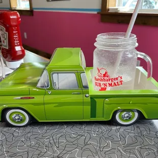 Kids meal holder (we didn't get a kids meal but they kindly let us have one of the trucks for my kid)