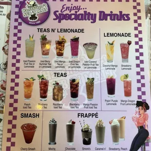 Specialty drinks (lemonade was $3 and no refills)