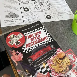Menu cover and kids menu/placemat