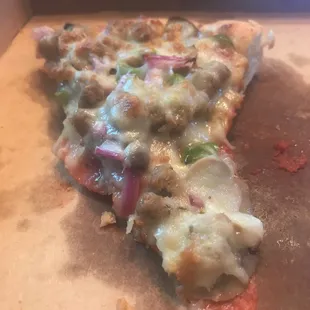 a half eaten pizza