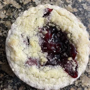 a berry filled muffin