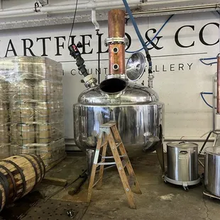 the inside of a brewery