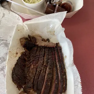 1lb brisket and a side of Coleslaw