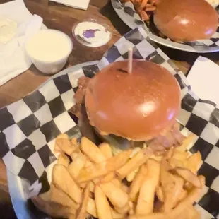 BLT Burger and a Pulled pork