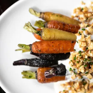 a plate of carrots and rice