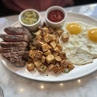 Steak and eggs