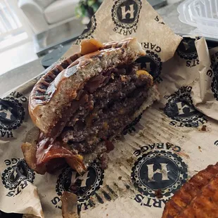 Garage Burger with 2 additional patties