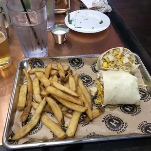 Elotes Wrap, a special. The fries are good.