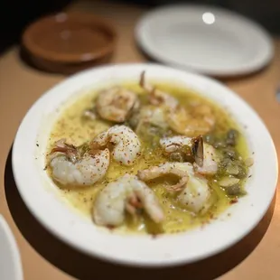 Louisiana white prawns with parsley, lemon and capers