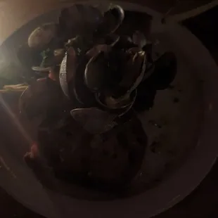 Clam toast (I didn't want to use flash and disrupt the beautiful vibe)