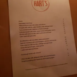 Menu front