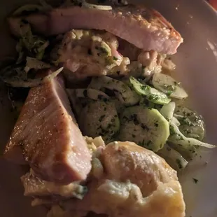 Swordfish, fennel and potatoes