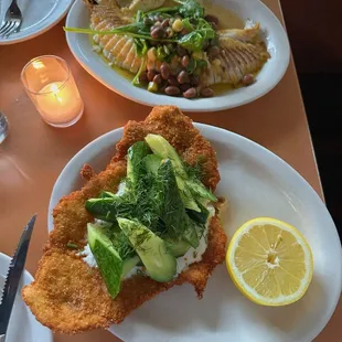 Pork Milanese and Skate