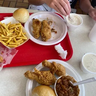 chicken wings and fried chicken, food